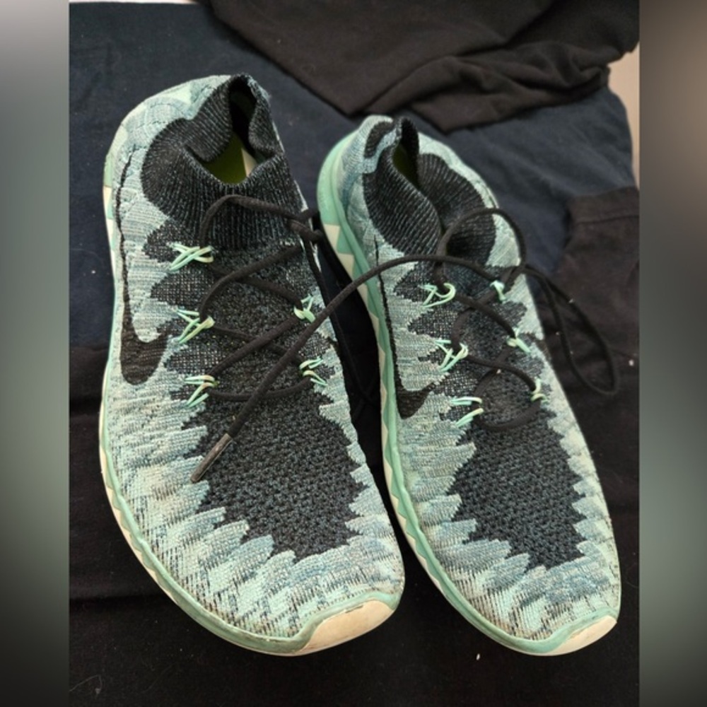 Nike Black and Green Athletic Shoes